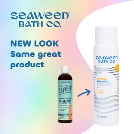Seaweed Bath Co. Smooth Shampoo, Citrus Vanilla Scent, 12 Ounce, Sustainably Harvested Seaweed, Borage and Broccoli Seed Oils, For Curly and Frizzy Fine Hair