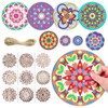 18Pcs Wooden Mandala Painting Set,Mandala Wall Hanging Decor,9 Pcs Mandala