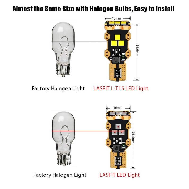 LASFIT 912 921 LED Bulb Reverse Light Backup Light White