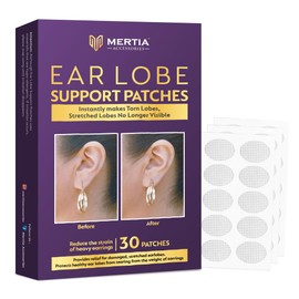 30 Pcs Earlobe Support Patch for Heavy Earrings – Clear Earlobe Protection & Earring Weight Support Patch, Earring Backing Support for Torn, Stretched & Pierced Ears
