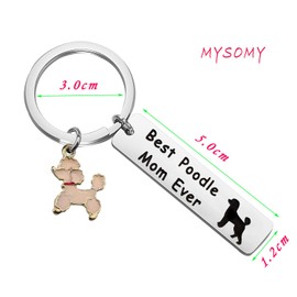 Mysomy Funny Poodle Mom Keychain Gift for Poodle Mom Poodle Jewelry Standard Poodle Lover Gift, Stainless Steel