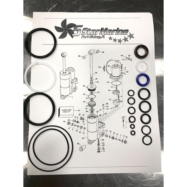 FiveStar Marine Rebuild KIT!! Evinrude Johnson Trim Tilt 25 35