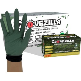 GLOVEZILLA 2-PLY 8.5 MIL Thick Industrial Nitrile Gloves, Disposable, Rip Resistant, Raised Diamond Texture for Grip, 2 Layer, Medium (1000 Count)