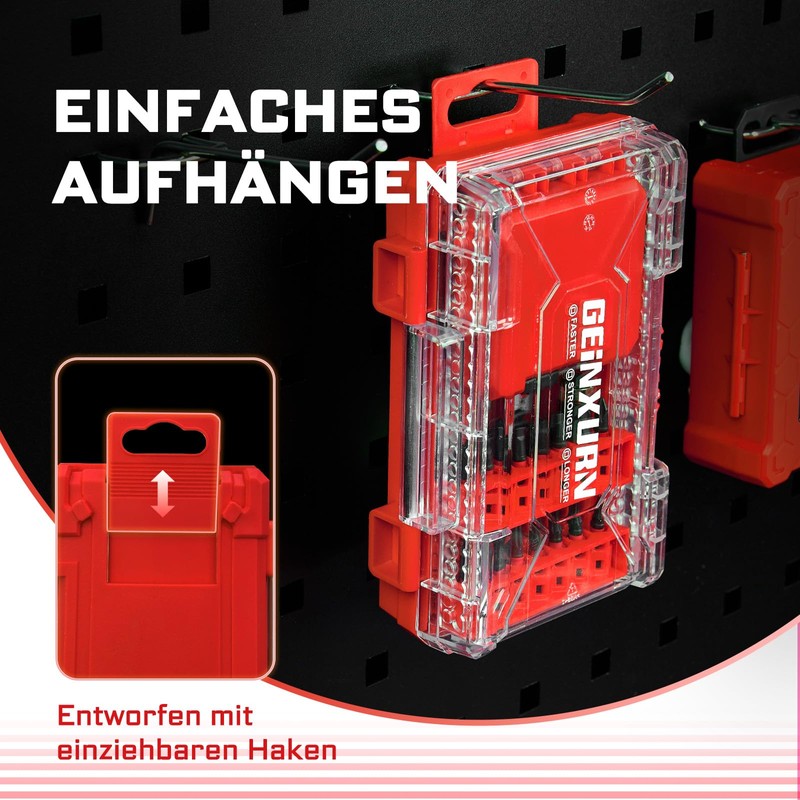 GEINXURN 32-Piece Impact Resistant Screwdriver Bit Set, S2 Steel Magnetic