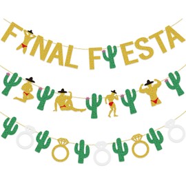 Final Fiesta Bachelorette Party Decorations Final Fiesta Banner Gold Glitter Bridal Shower Party Mexican Fiesta Theme Party Decorations Supplies