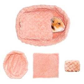 Hamster Guinea Pig Bed Set Soft Cotton Warm House Quilt Pillow for Small Animal Squirrel Herret Chinchilla Cage Accessories