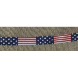 Unbranded 1 Yard 5/8" American Flag Red White Blue July 4th Fold Over Elastic Hair Ties