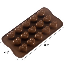 Silicone Heart Chocolate Mold, Candy Molds for Party, Wedding, Jelly, Heart Shaped Ice Cube, Pack of 2