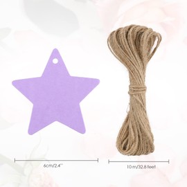 Star Gift Tags for Christmas Pack of 100 Kraft Paper Labels Gift Tags with Jute String