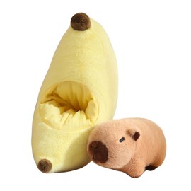 Nohito Cute Banana Capybara Plush Toy - 13.7'' Kawaii Capybara Stuffed Animal Soft Stuffed Capybara Banana Food Plushie Pillow Doll Toys
