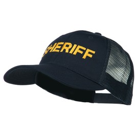e4Hats.com Sheriff Embroidered Military Mesh Back Cap - Navy OSFM