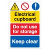 V Safety Electrical cupboard/Do not use for storage/Keep clear 200