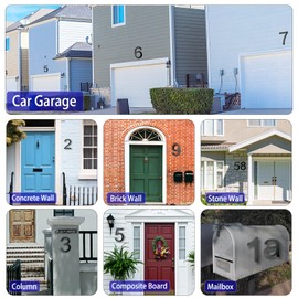 MOLVCE Stainless Steel Door Numbers, 8 inch Modern House Numbers, Floating House Signs for Outside, House Number Sign Screw On for Home, Address, Store, Font Arial, Anthracite Gray - Number 8