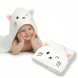 Premium Baby Towel for Bath with Hood, Extra Soft, Silky Smooth Fabric, Made from Viscose derived from Bamboo and Cotton, Extra Large, Absorbent, Hypo