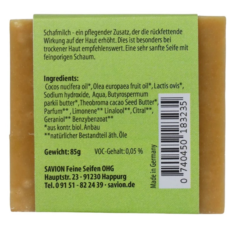 Savion Sheep's Milk Body Soap for Dry Skin, Palm Oil