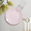 Tableclothsfactory 10 Pack | 8" Glossy Blush Rose Gold Round