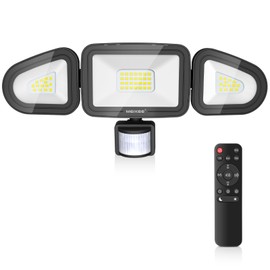 MEIKEE MEIKEE 42W Security Lights Outdoor Motion Sensor 3600LM 6500K Daylight White PIR Floodlights Outdoor 4 Modes Timing with Remote Control IP66 Waterproof 180 Adjustable for Garden Garage Doorways