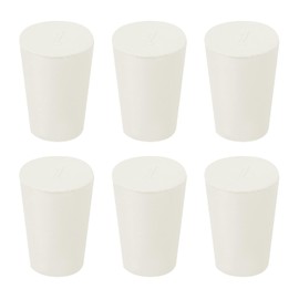 sourcing map Rubber Tapered Plug 14mm to 19mm Solid Test Tubes Bungs Stopper White for Lab 6 Pieces