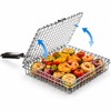 Rolling Grill Basket, Stainless Steel BBQ Grilling Basket with Removable