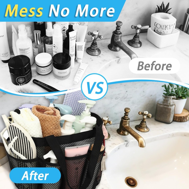 Fammart Mesh Shower Caddy Portable for College Dorm Room Essentials,