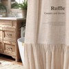 XOGUIBO Farmhouse Shower Curtain with Ruffle Hem Linen Beige Shower