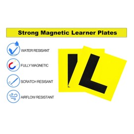 AUOZ Magnetic Learner Driver Plates, 2 Packs Magnetic License Yellow Sign L Sticker for New Driver, Easy to Stick and Remove for Vehicles for Car, Provisional Driving Requirement Australia Road Safety