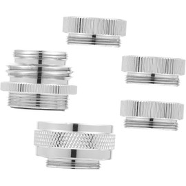 5 piezas Kit de Adaptadores Metálicos para Grifo con Aireador Giratorio Conectores Prácticos para Manguera y Filtro de Agua Compatibles con Fregadero y Jardín Diseño Compacto y