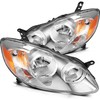 ECCPP Headlight Assembly Pair For Toyota Corolla 2003-2008 Chrome Housing