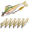 FONMANG 6-Piece Weedless SwimBait Fishing Lures with Rotating Spinner Blade,