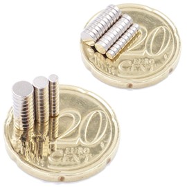 Brudazon 30 Mini Disc Magnets Set 2 x 1 mm + 3 x 1 mm + 4 x 1 mm N52 Strongest Level Neodymium Magnets Ultra Strong Power Magnet for Model Making Crafts Magnetic Disc Extra Strong