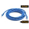 iMBAPrice 1' Cat5e Network Ethernet Patch Cable, 10 Pack, Blue