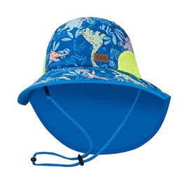 Tisoloow Sombreros de sol para bebés y niñas, protección solar UPF 50+, sombrero de playa con solapa para el cuello y el ala ancha, Azul, 0-6 Meses