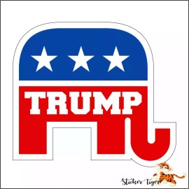 Sticker Tiger Republican Elephant GOP POLITICAL DECAL TRUMP 2024 Sticker - 4.0" x 4.5