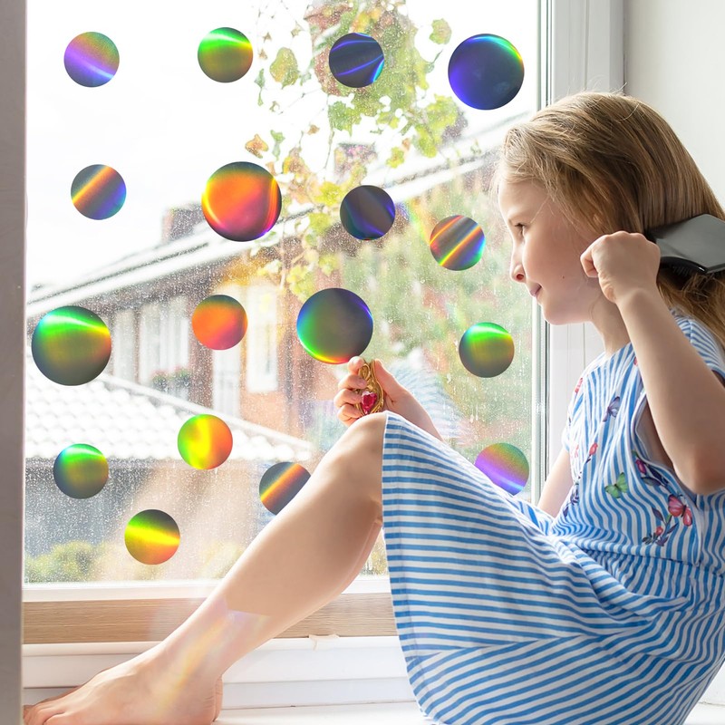 DKTIE Modern Dots Anti-Collision Decal - UV-Reflective Window Decal to