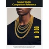 Oaldilee Mens Gold Cuban Chain Hip Hop Style Chains, 7mm