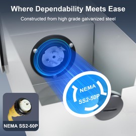 50 Amp Generator Inlet Box, NEMA SS2-50P Power Inlet Box for 3R 3 Prong Generator Cord, 120/240V, 12000W Weatherproof Outdoor Generator Receptacle, Use for Emergency Ready