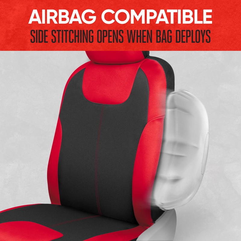 Motor Trend Red/Black Waterproof Seat Covers for Front Seats –