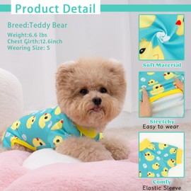 XPUDAC 4 Pieces Dog Pajamas for Small Dogs Pjs Clothes Puppy Onesies Outfits for Doggie Christmas Shirts Sleeper for Pet Cats Jammies-M