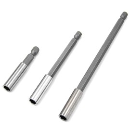 3-PC Quick Change Magnetic Bit Holder Set Extensions Socket Drill Bit Holder 1/4" Hex Shank Power Tools 2.4" & 4"&6 "