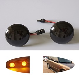 znakeauto 2X Smoked Lens Full LED Amber Front Fender Side Marker Light