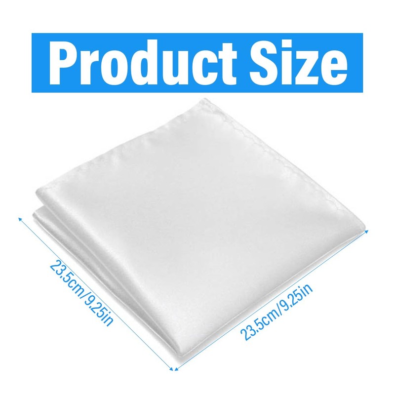 WeddHuis 2 Pack Plain Handkerchiefs, Size 22 x 22 cm,