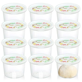 Rainmae 12pcs Pizza Dough Proofing Box with Lids, 1100ML Stackable Dough Proofing Container Pizza Making Accessories for Family Size Dough