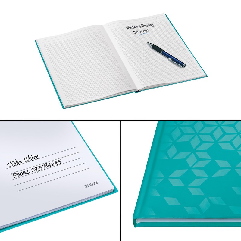Leitz WOW 46261051 Notebook A4 Squared Hard Cover 160 Pages