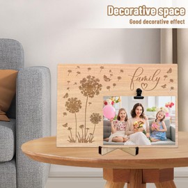 Ajuanbazha Wooden Family Photo Frame for Table and Wall, Dedication on Wood, Wedding or Special Occasion, Rustic Style