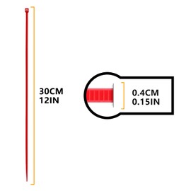 BOROLA Colorful Cable Zip Ties, 100 Packs Self Locking Wire Ties, Perfect for Home, Office, Garage and Workshop (Red, 8 Inch)