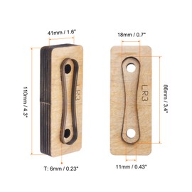 sourcing map 2 Pcs Leather Cutting Die 3.4"x0.7"x0.43" Leather Metal Die Cutter Zipper Head Stainless Steel Cutting Template Wooden Stamping Punching Tool for DIY Leather Crafts Making (LR-3)
