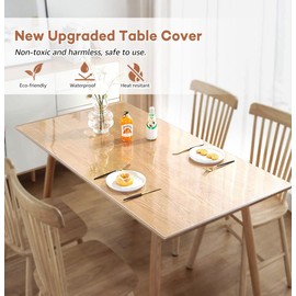 RostiKong 35 x 35 Inch Clear Plastic Square Table Top Protector Thick Waterproof Transparent Tablecloth Cover Mat Non Slip PVC Vinyl Table Liner Pad Waterproof Dining Beside Sofa Coffee Tabletop Cloth