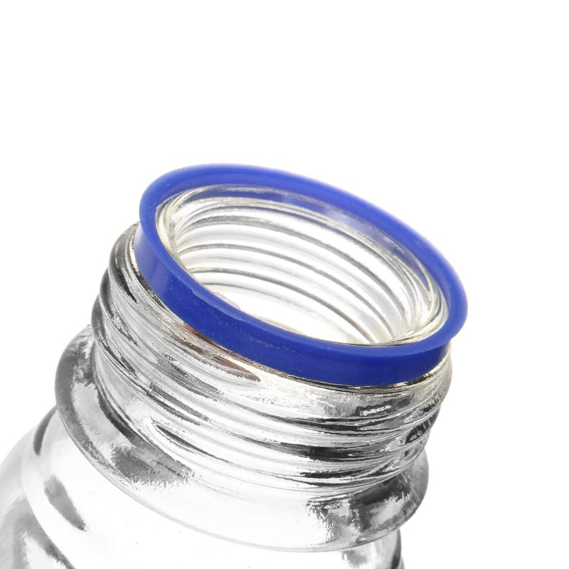 Deschem 1000ml,Lab Glass Reagent Bottle,Screw Cap,1L Blue Lid Flask,Transparent,Graduation 800ml