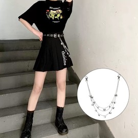 quiodok 5 Pieces Chains Keychain Jeans Wallet Chains Hip Hop Pants Chains Belt Pants Chain Waist Chain Multi-Layer Punk Gothic Metal Chain Accessory for Men Women