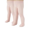 CALZITALY 2 PAIRS - BABY GIRL PLAIN MICROFIBRE SEMI OPAQUE